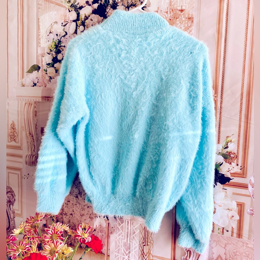 Loose Fuzzy Solid Color Knit Sweater!